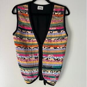 Vintage Theo Button Front Vest Boho Artsy 90s
